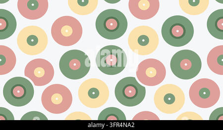 Colorful circular geometric pattern with concentric layered rings Stock Vector