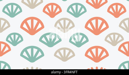 Colorful seashell pattern background with marine design sea shell Stock Vector