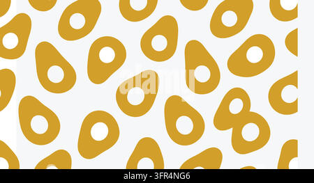 Seamless avocado slice pattern on clean background Stock Vector