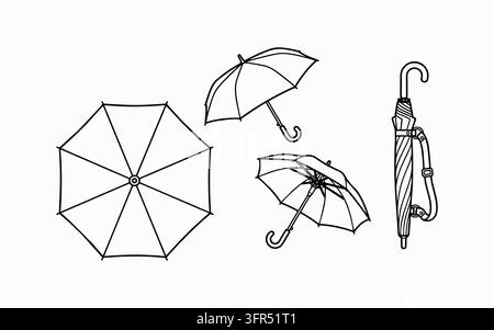 Black silhouette kitchen furniture set against light background Stock Vector