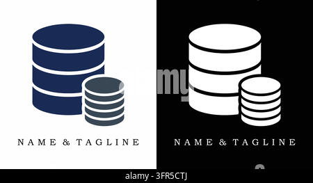Database server stack icon for data storage and management software branding Stock Vector