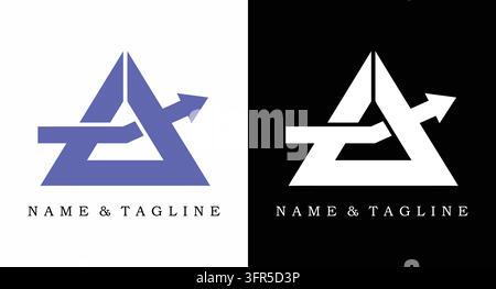 Letter a logo with rising arrow for financial growth and corporate success Stock Vector