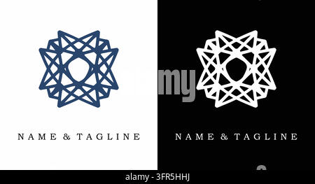 Complex star shaped geometric pattern logo design Stock Vector