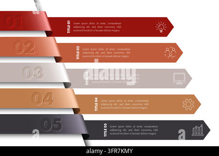 Curved Ribbon Infographic Design Stock Vector