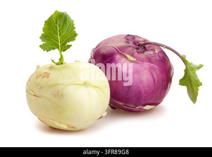 kohlrabi mix path isolated on white Stock Photo