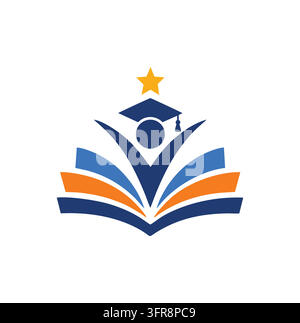 Professional modern star student graduation cap education logo vector design Stock Vector