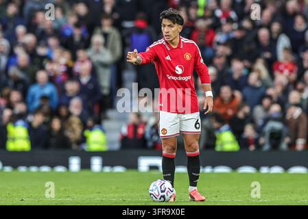 Manchester, UK. 10th Oct, 2026. Lisandro Martinez of Manchester United during the Premier League match Manchester United vs Tottenham Hotspur at Old Trafford, Manchester, United Kingdom on 10 October 2026 (Photo by Mark Cosgrove/News Images) in Manchester, United Kingdom on 10/10/2026. (Photo by Mark Cosgrove/News Images/Sipa USA) Credit: Sipa USA/Alamy Live News Stock Photo