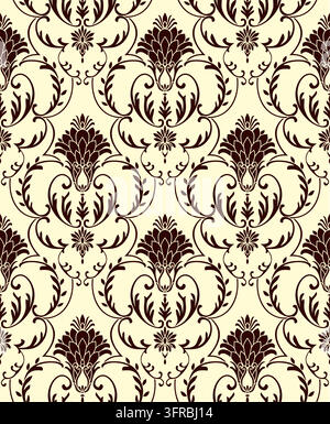 Vector seamless pattern for design pattern for background wallpaper sandblast brown. floral print. Stock Vector