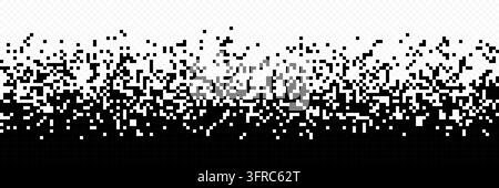 A wide geometric background uses a regular field of square pixels to create a clean digital pattern. Stock Vector