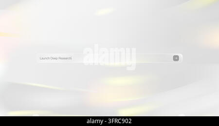 Minimal white vector landing page hero backgrounds with soft glass effects, search bars and AI interface text for technology websites. Stock Vector