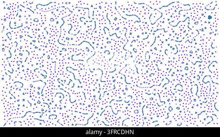 Abstract vector biological patterns with microscopic microorganism shapes, bacteria and virus-like particles for science and biotechnology concepts. Stock Vector
