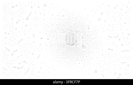 Monochrome vector particle backgrounds with fine gray dots, speckles and abstract network textures on white. Stock Vector