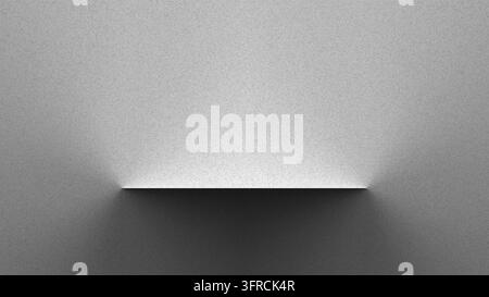 Abstract vector luxury podium for product presentation featuring a shining shelf in a dark gray room interior with a modern noise wall background text Stock Vector