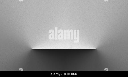 Abstract vector luxury podium for product presentation featuring a shining shelf in a dark gray room interior with a modern noise wall background text Stock Vector
