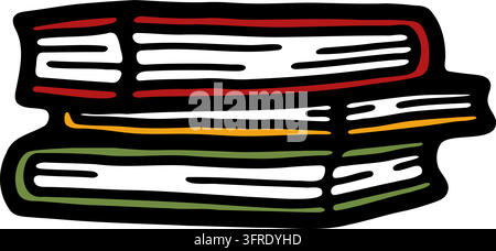 A stack of three books Stock Vector