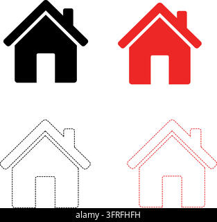 Home & Real Estate Vector House Icons Collection Stock Vector