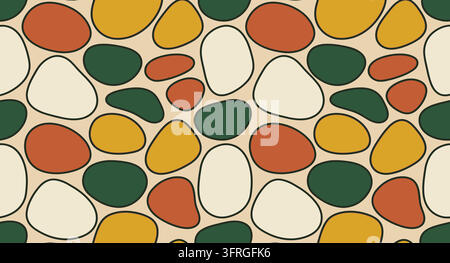 Abstract seamless background with organic round shapes in flat colors Stock Vector