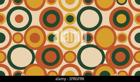 Vintage style wallpaper design with overlapping circles geometric abstract Stock Vector