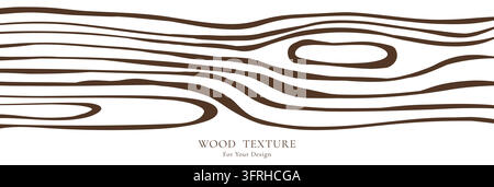 Wood grain is reduced to clean flowing outlines and a single knot, creating a minimal plank texture for packaging, labels, interiors, posters and modern organic graphic design Stock Vector