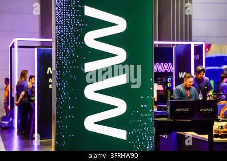 A logo of computer retailer Mwave seen displayed during the PAX Aus ...
