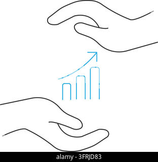Business growth protection vector icon isolated on white background Stock Vector