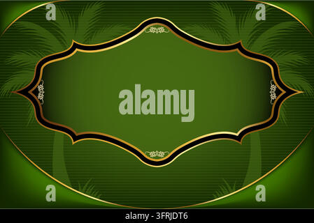 Green Islamic Style Frame with Background Elegant Ornamental Muslim ...