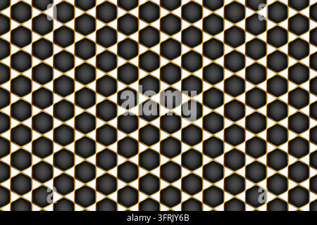 Black and Gold Hexagon Geometric Pattern Background Luxury Abstract Design Stock Vector