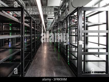 New computer server corporate installation Stock Photo