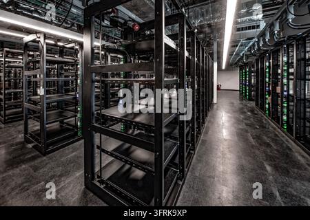 New computer server corporate installation Stock Photo