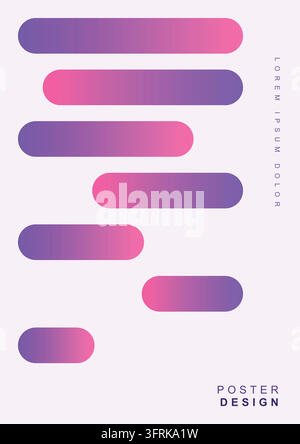 Modern Abstract Geometric Poster Design with Minimalist Shapes Colorful Gradients and Contemporary Creative Art Background Stock Vector
