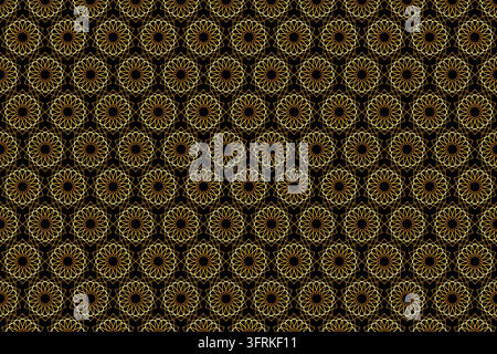 Golden Floral Mandala Repeating Background Elegant Gold Ornamental Seamless Pattern Stock Vector