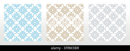 Set of abstract geometric patterns. Seamless vector backgrounds. Colored ornaments Graphic modern patterns Simple lattice graphic design Stock Vector