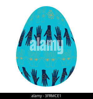 Easter Egg of magic symbols, celestial Astrological, magical and esoteric symbols Stock Vector