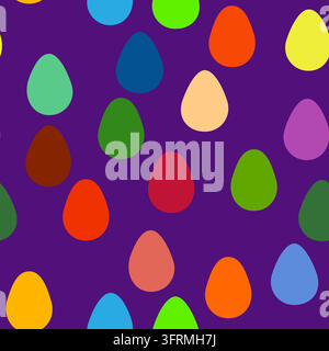 Seamless pattern with Easter eggs. vibrant background for Easter designs, featuring cute patterned eggs Stock Vector