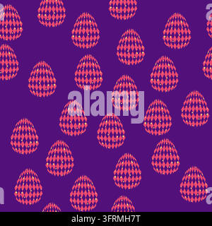 Seamless pattern with Easter eggs. vibrant background for Easter designs, featuring cute patterned eggs Stock Vector