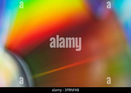 Abstract colorful light spectrum with soft prism refraction, blurred rainbow gradients and luminous curves creating a vibrant artistic background with Stock Photo