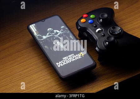Rf Screens Example In this photo illustration, the Call of Duty Modern Warfare 4 game logo ...