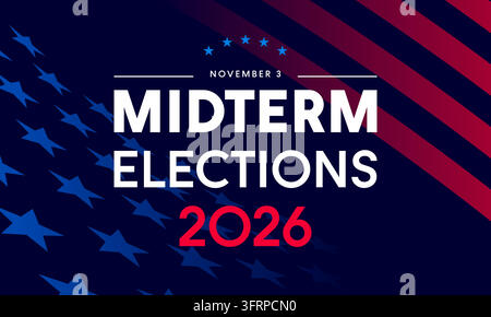 2026 Midterm elections background, USA Midterm poster design Stock Vector