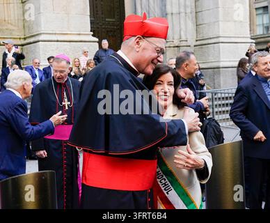 Retired New York Cardinal Timothy Dolan attends The annual Columbus Day ...
