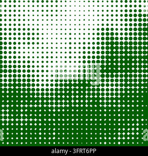 Halftone background green . Hand drawn. Not AI, vector illustration. Stock Vector