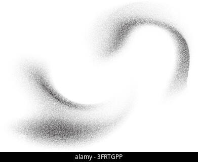 Black grain texture, charcoal splashes, dark sand abstract stipple shapes. Stock Vector