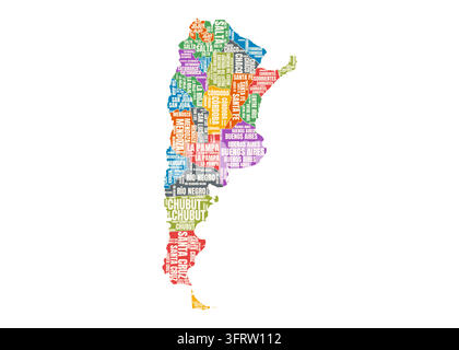 Detailed Country Map of Argentina South America Stock Vector