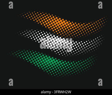 Indian Flag Halftone Vector Graphic Editable Template for Commercial Banner, Independence Day Poster, Republic Day Print, and Patriotic Branding Desig Stock Vector
