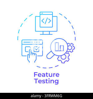 Feature testing gradient outline concept icon Stock Vector