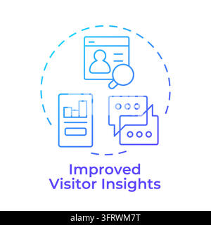Improved visitor insights gradient outline concept icon Stock Vector