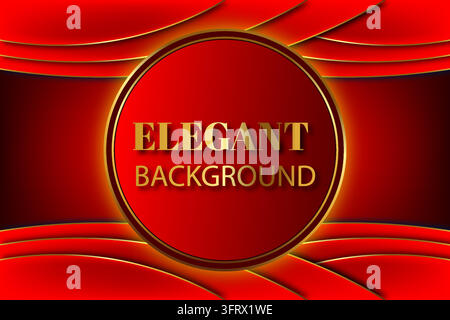 Elegant Red Gradient Circular Background Modern Abstract Round Design Stock Vector