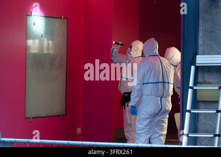 Cologne, Germany. 13th Oct, 2026. After shots were fired at a store, a ...