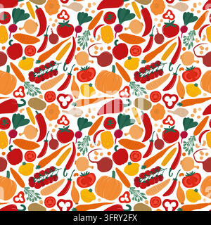 Vegetable Vector Seamless Pattern Stock Vector