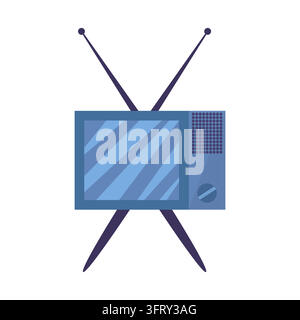 Blue retro television Stock Vector