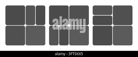 Post template ig with media social story for layout collage grid. Design highlight frame with banner photo background for abstract puzzle set. Vector Stock Vector